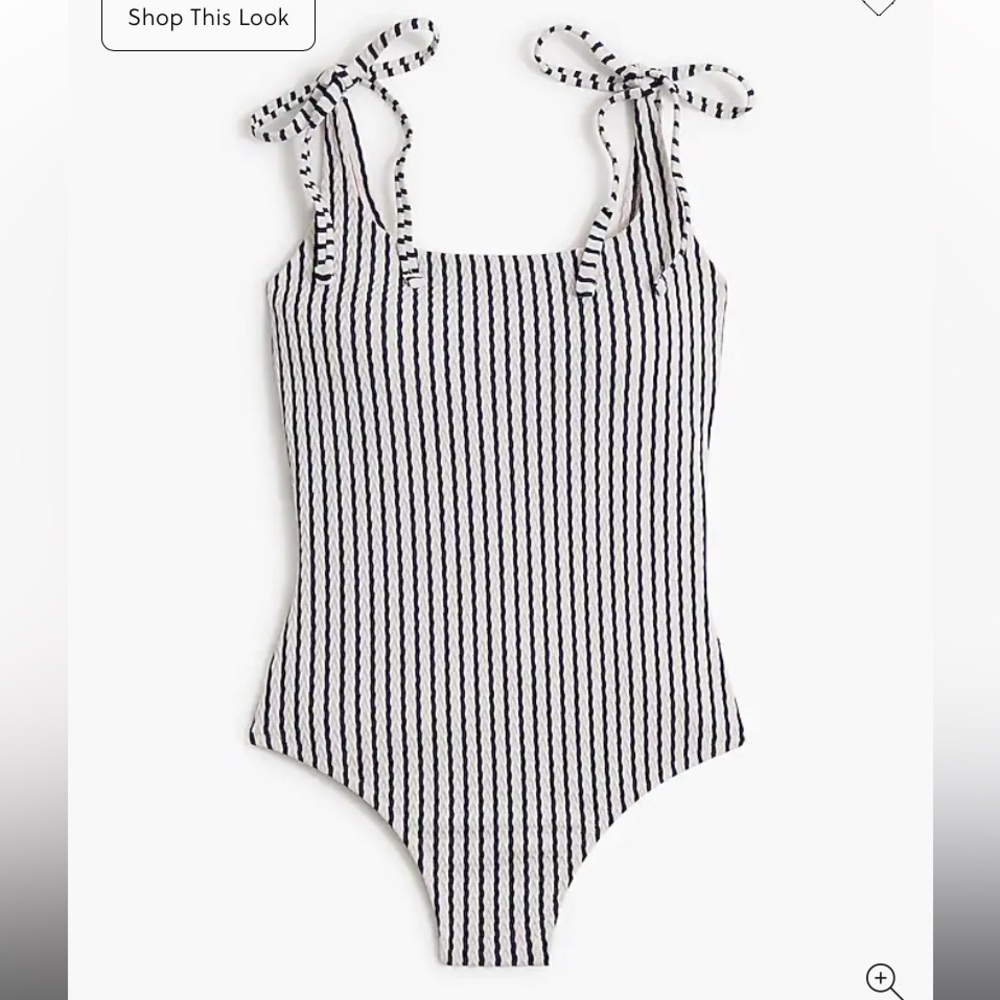 JCrew Striped Tie-shoulder One-piece swimsuit